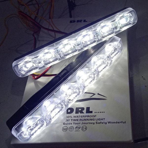 Lampu DRL LED Mobil 6 Mata + Sein