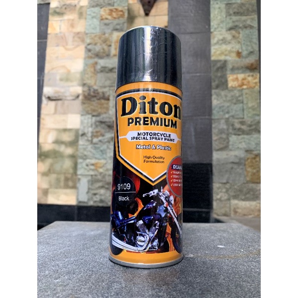 Cat semprot diton premium 400cc warna hitam black 9109