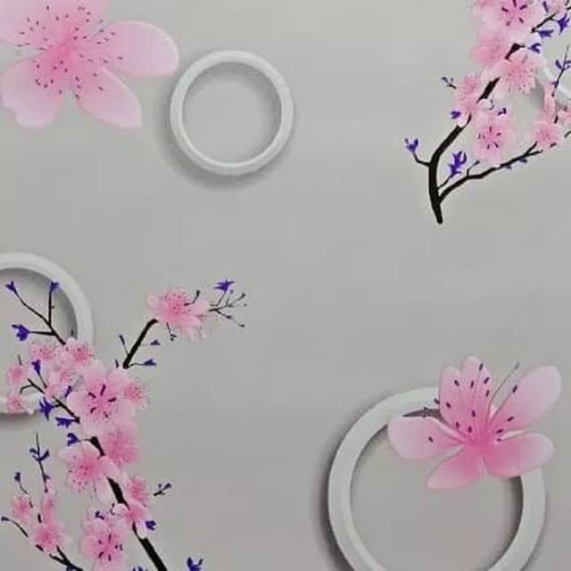 Wallpaper Motif Bunga Sakura Unik Biru Dan Pink Uk 45 Cm X 10 Mtr Wallpaper Dinding Shopee Indonesia