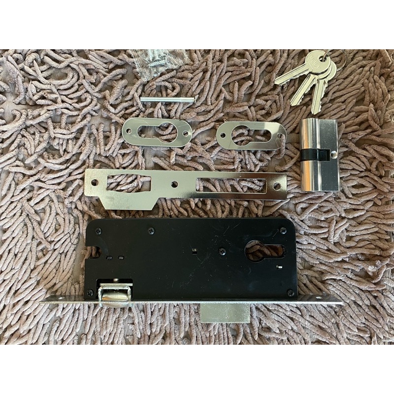 PROMO BODY PELOR STANLIS SUS 304 TINGGAL PASANG Body Pelor Kunci pintu dua double Pelor Lock Case Roller Set/ Kunci komplit kunci pelor body pelor kunci pintu 2 pintu kupu2 murah bagus kunci pintu kunci/ lockcase roller 40 mm set/ kunci pintu dobel murah