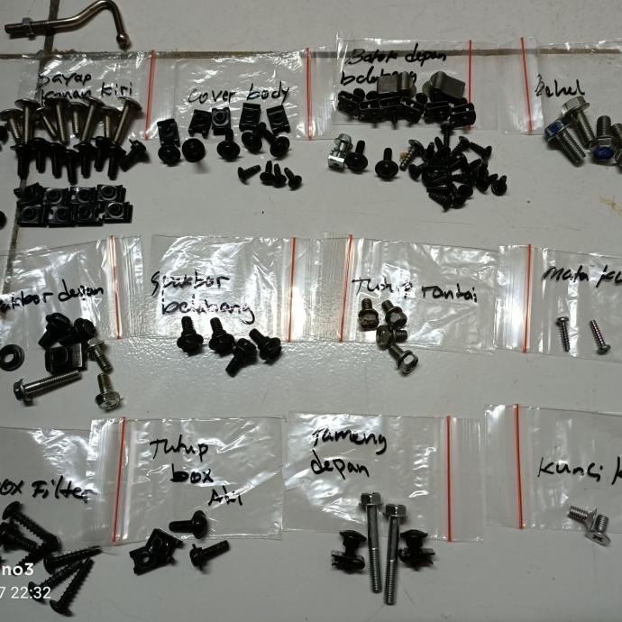 Ori Baut Lengkap Full Body Honda Supra X 125 Lama