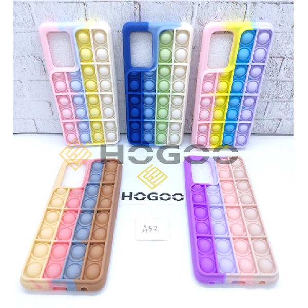 HOGOO SILICONE CASE POP IT SAMSUNG A52 - CASE PENGHILANG STRESS PUSH IT BUBBLE CASE RAINBOW