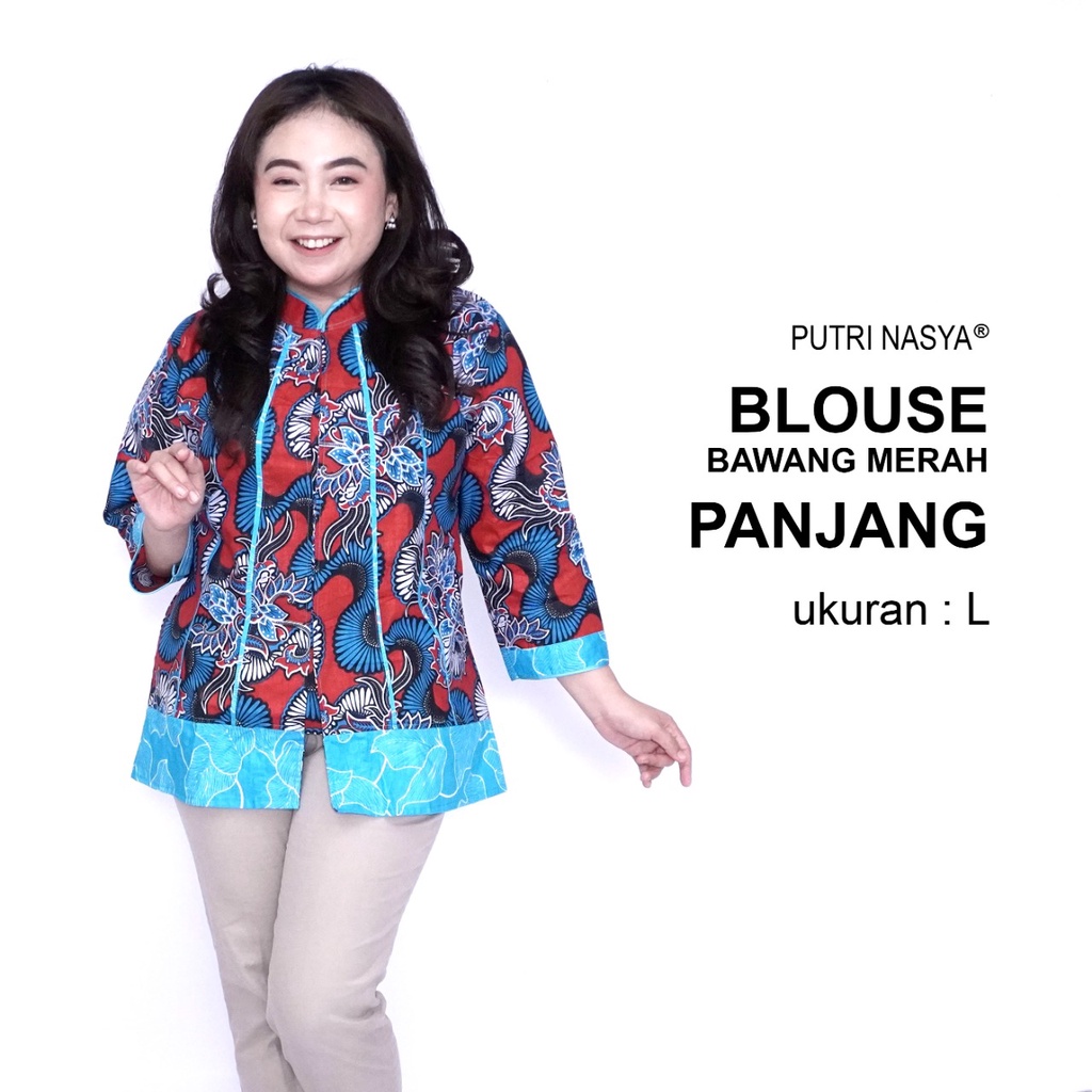 Atasan Batik Jumbo Wanita Kerja Blouse Big Size Batik Wanita S-M-L-XL-2L-3L-4L-5L-6L-7L Blus Jumbo Kerja Seragam Batik / Atasan Batik Kantor Super Big LD 140 Bahan Katun Formal / Pakaian Batik Kekinian Model Terbaru Wanita Trendy Modern