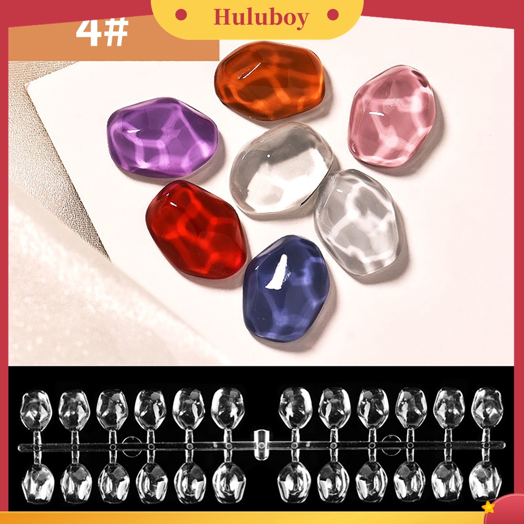 Huluboy Huluboy♡ 24pcs / Set Stik Display Kuku Palsu Transparan Aneka Bentuk Untuk Latihan Nail Art / Manicure