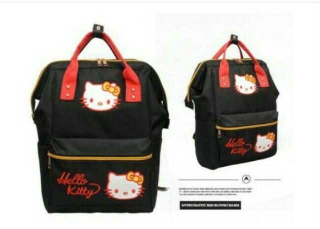 Tas Ransel 2 in 1 Hellokitty Bordir fashion design/Tas Kampus/Tas Laptop/Backpack/