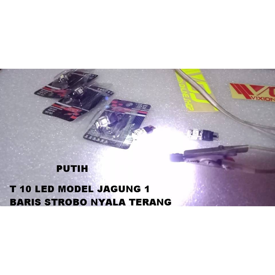 T 10 LED MODEL JAGUNG 1 BARIS STROBO NYALA TERANG CR 7