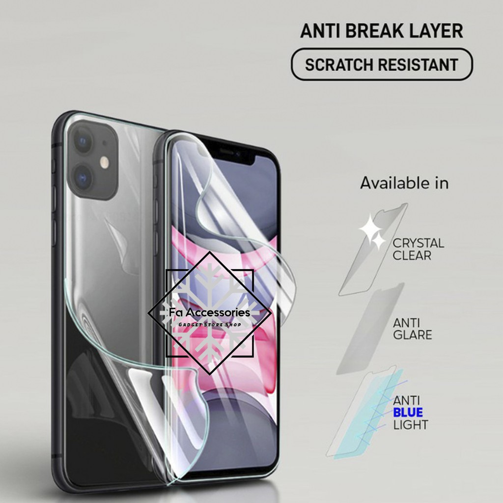 FA ANTI GORES JELLY HYDROGEL HUAWEI HONOR PLAY 7C 7X 8A 8C 5 5A FULL SCREEN PROTECTOR GUARD SHOCK