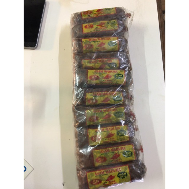 

Asem Rencengan 1000 ( isi 10 ) / Asam Ketengan 1000 / Asam Madura SP Sumber Sari / Asem Cap Cabe