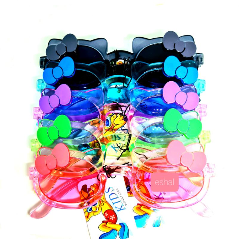 [ COD ] Kacamata Anak Perempuan Fashion Gaya Hello Kitty Pink Transparan