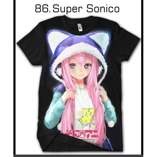 KAOS T SHIRT BAJU DISTRO PRINTING LAKI LAKI 3D SUPERHERO ANIME SUPER SONICO - 86