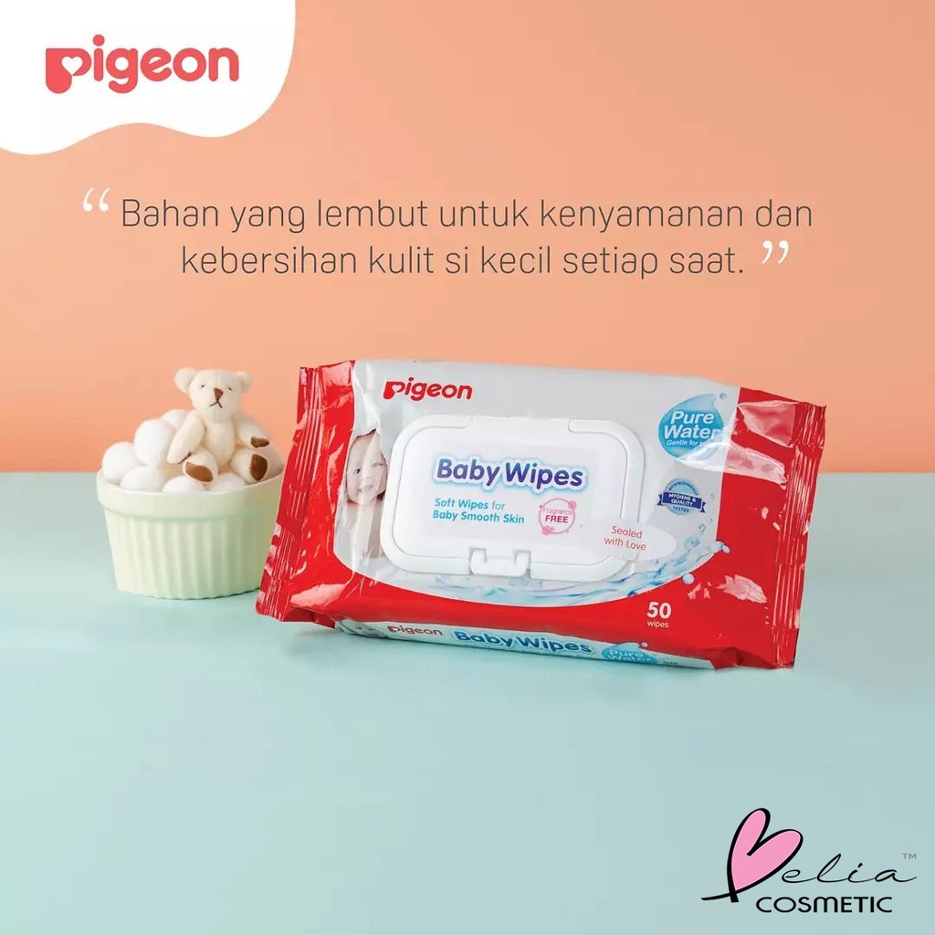 ❤ BELIA ❤ PIGEON Baby Wipes Pure Water Tisu Basah Bayi | Soft Lembut untuk Kulit Bayi | Gentle for Baby