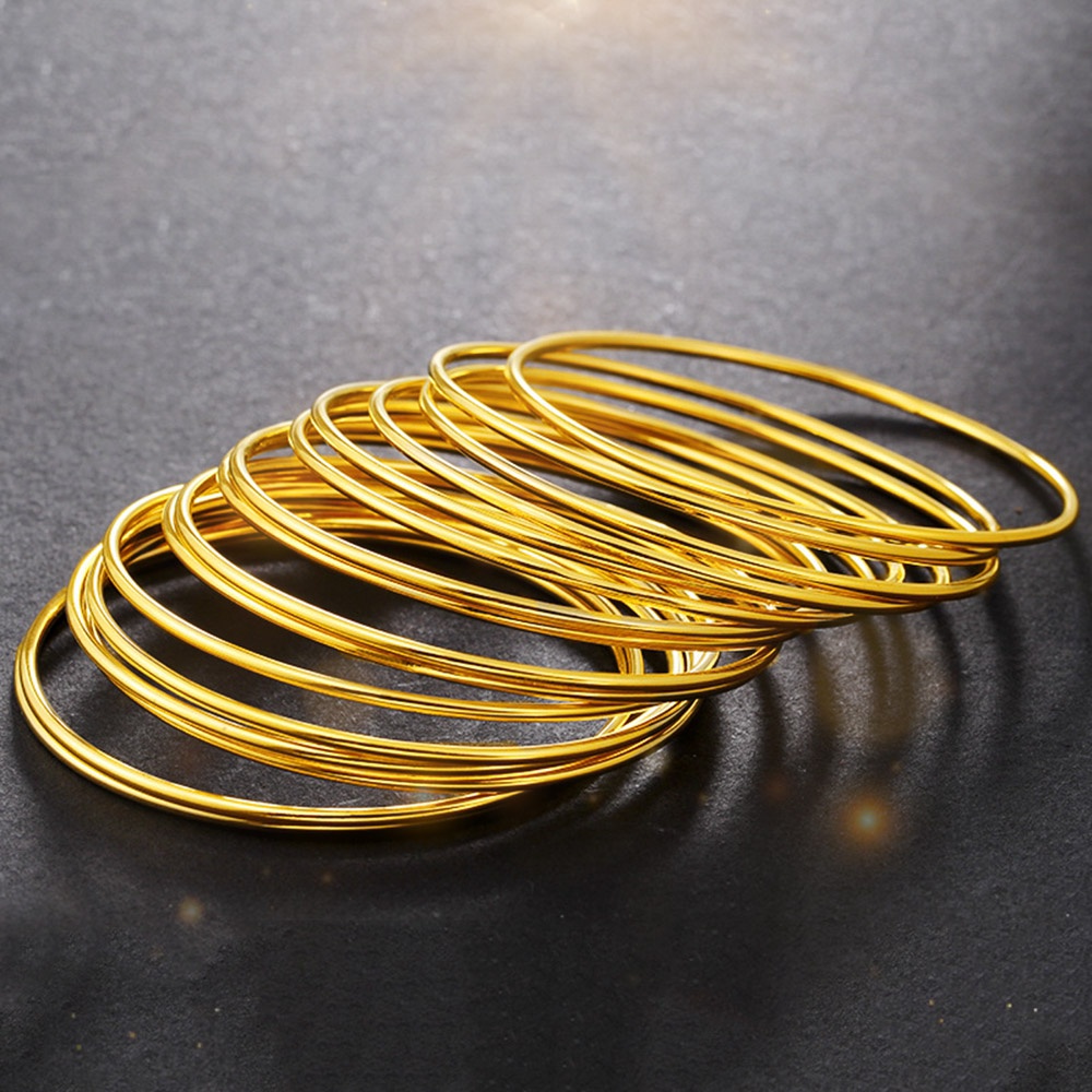 Gelang kroncong gold wanita 6pcs Titanium