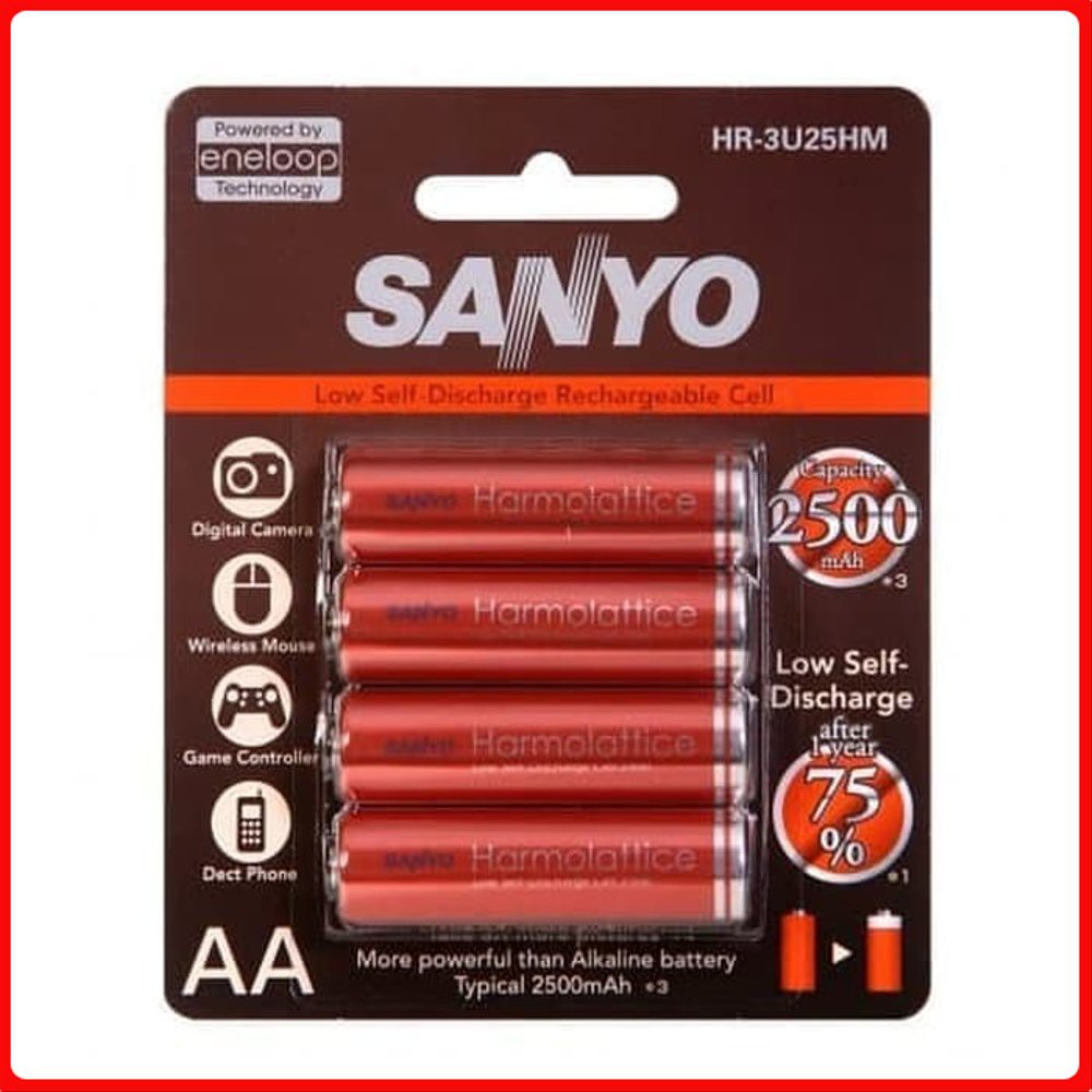 Promo  Sanyo Eneloop Harmolattice 4pcs Battery AA 2500mAh Harmolatice 2500