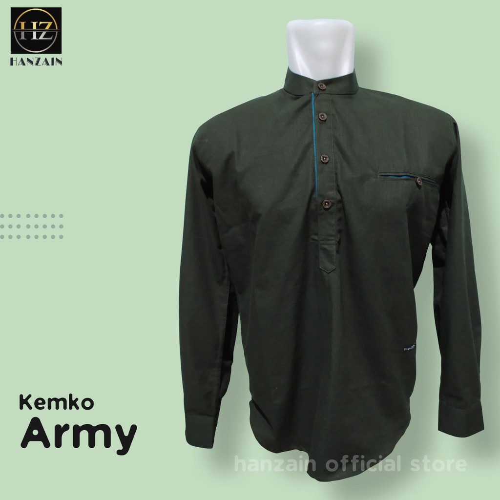 KEMEJA KOKO PRIA - KEMKO ARMY - HANZAIN OFFICIAL STORE