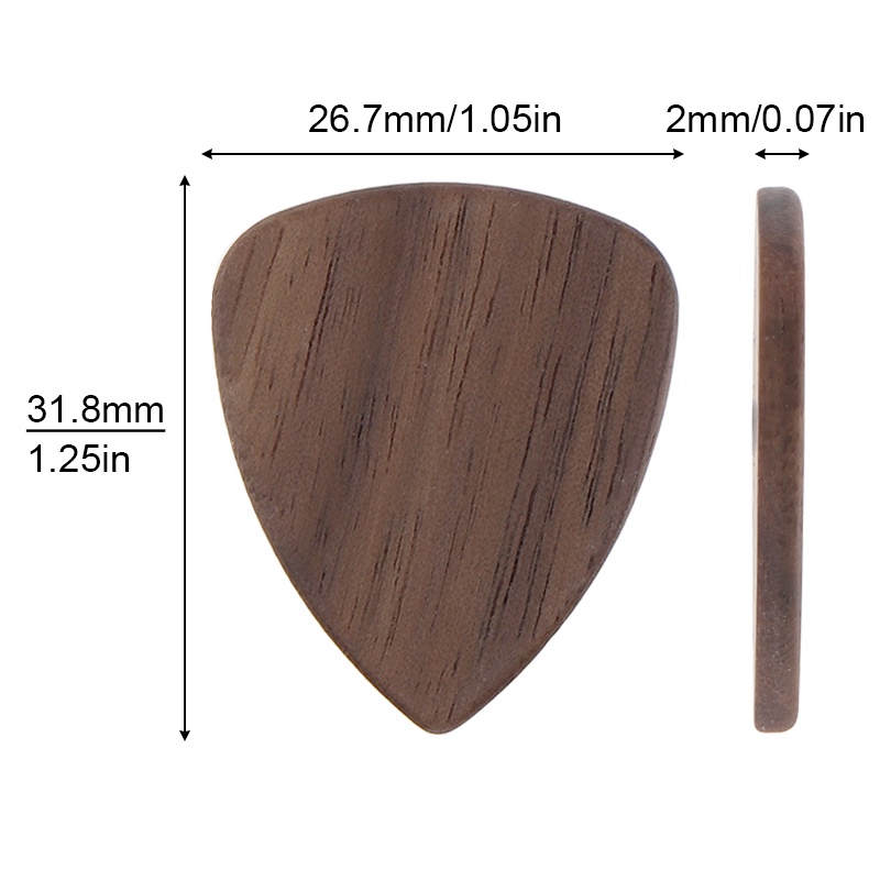 3pcs Pick Plectrum Bahan Kayu Dengan Kotak Untuk Gitar Akustik Bass Elektrik Ukulele