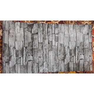 Wallpaper Dinding Motif Batu Alam Hitam Semu Hijau 10m x 