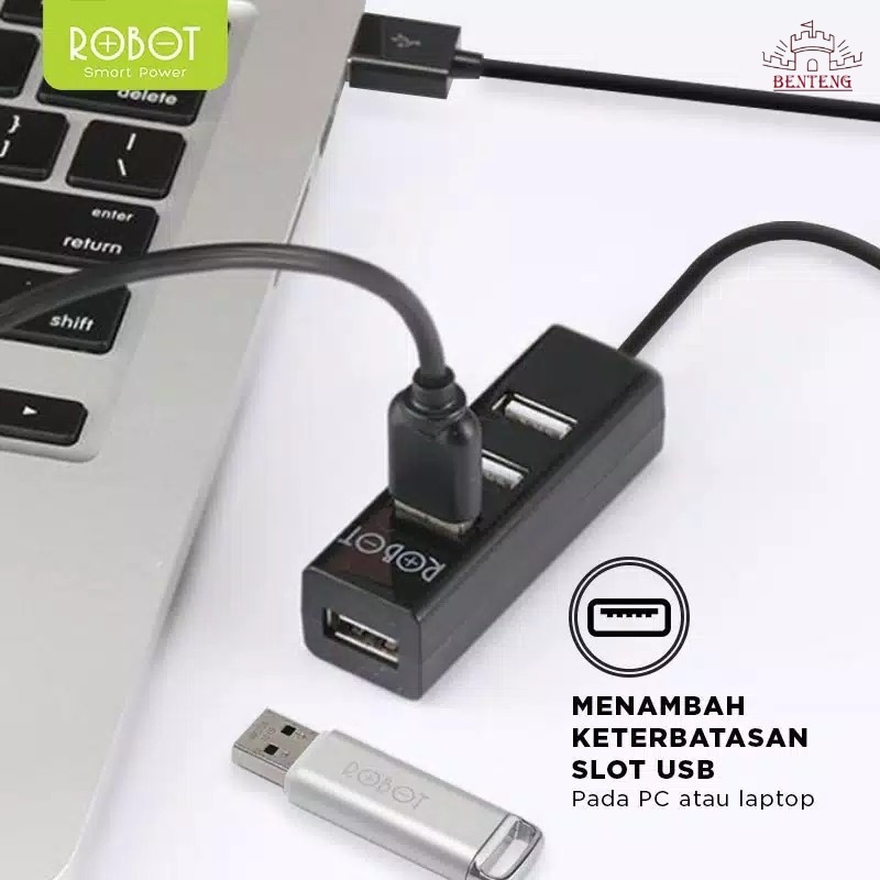 USB 4 Port ROBOT H140-80 HUB Panjang Kabel 80cm - Garansi Resmi 1 Tahun