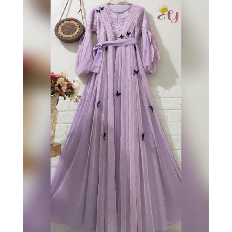 gamis Kupu² Ori branded// gamis mewah ori termurah