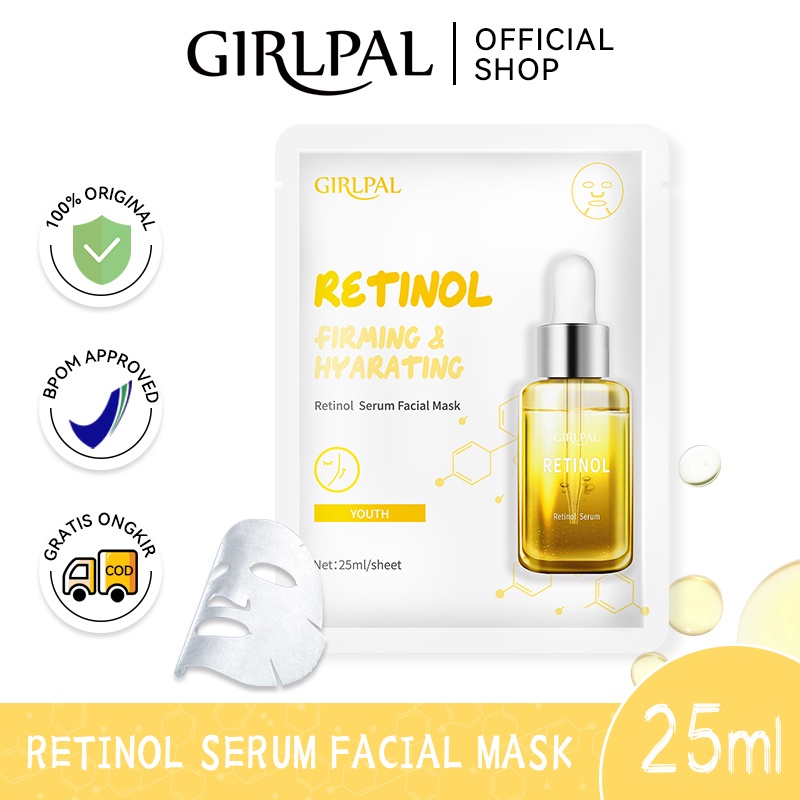 GIRLPAL Retinol Serum Face Sheet Mask Youth / Masker Wajah Facial Skincare Girl Pal BPOM