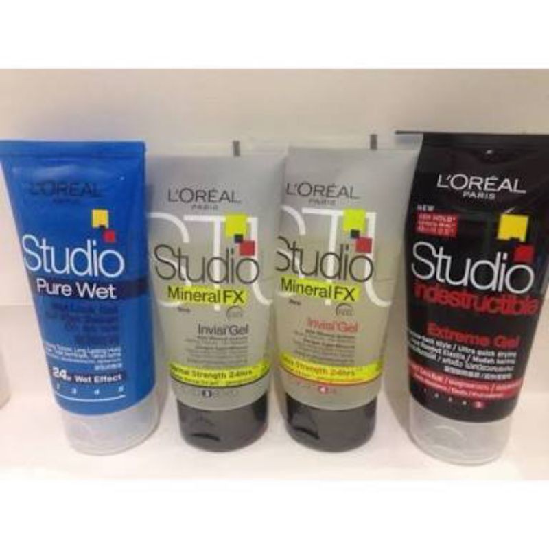 LOREAL Studio Line Hair Gel 150ml Pomade Rambut L'oreal Pure wet / Mineral FX / Indestructible
