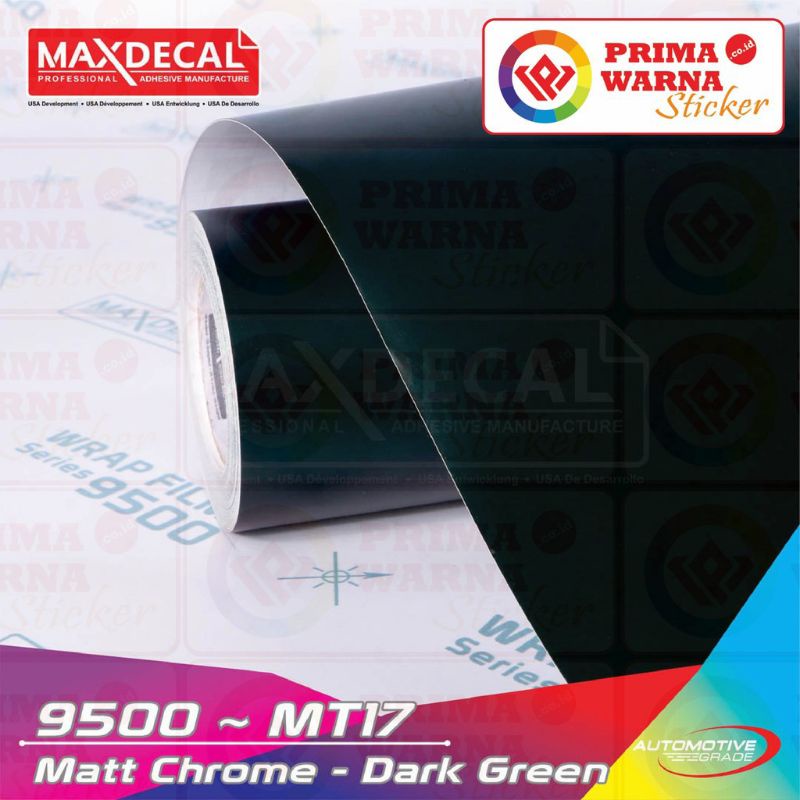 Maxdecal 9500 MT17 Matte Chrome Dark Green, Wrap Series Sticker, Meteran Lebar 152cm