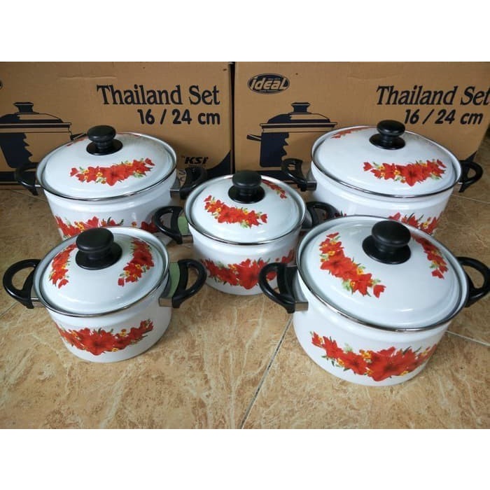 MASPION Panci Set 5 pcs THAILAND IDEAL 16/24 LPC 10025