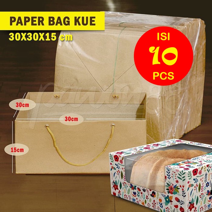 

Paper Bag Kotak Dus Box Kue Cake Box | 30x30x15 cm -(10 Pcs)