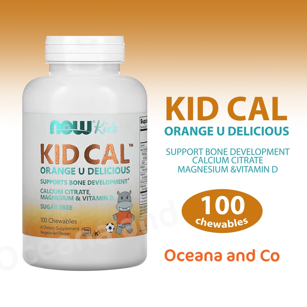 NOW FOODS Kid Cal 100 Chewables Vitamin D Magnesium Vitamin Anak