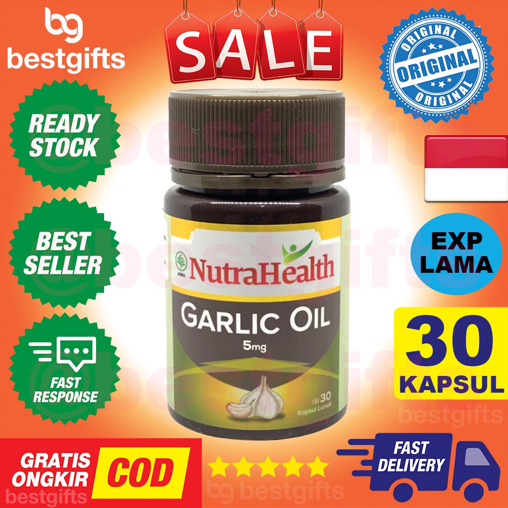 NUTRAHEALTH NUTRA HEALTH GARLIC OIL 5 MG VITAMIN BAWANG PUTIH ANTIOKSIDAN KEKEBALAN TUBUH 30 KAPSUL