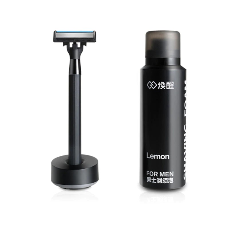 406 HUANXIN H600 Men Wet Razor 7 in 1 Sets Magnetic Lemon Flavor