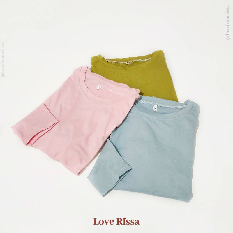 Baju Polos Pastel Wanita Lengan Panjang Love Rissa