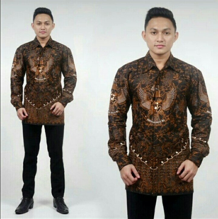 Bac021 New Kemeja Batik Pria Lengan Panjang 848vo Kemeja Pilot Pangkat Pdl