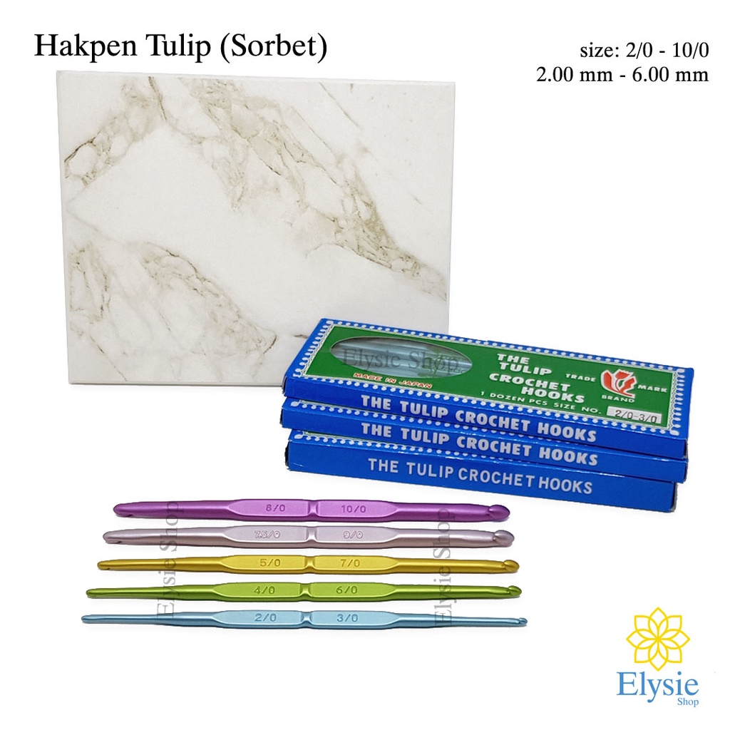 Hakpen TULIP SORBET SATUAN - Double Pointed Crochet Aluminium Hook
