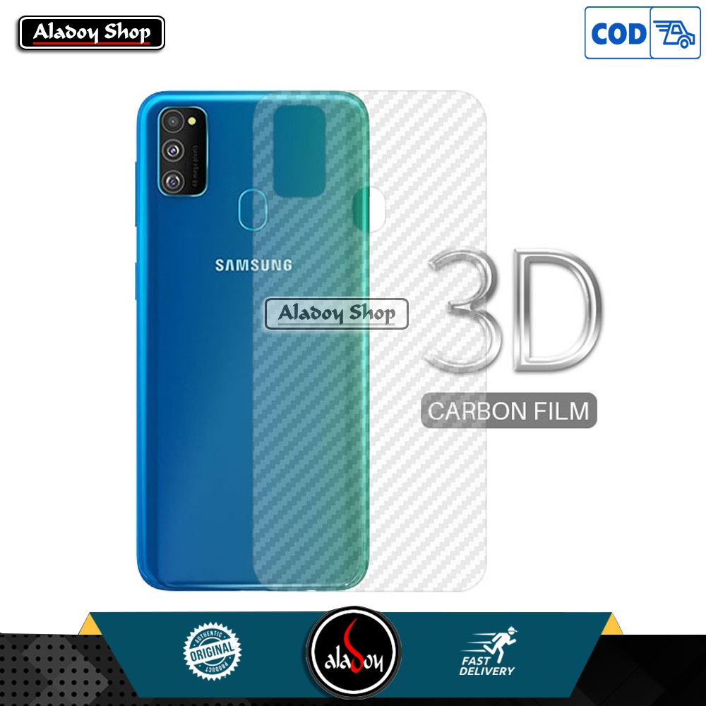 Garskin Carbon Samsung M30S Premium Back Screen Protector Pelindung Belakang HP