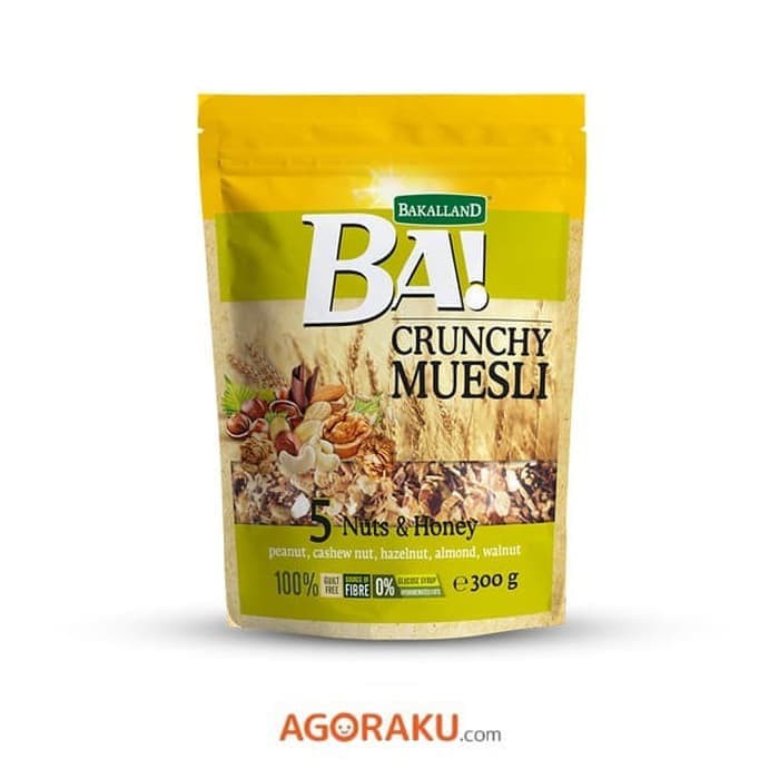 Bakalland BA Crunchy Muesli 5 Nuts & Honey 300 gram