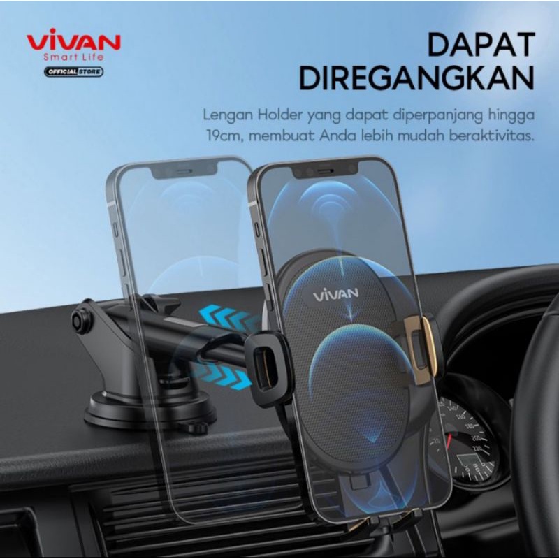 Vivan Car Holder CHS10 Smart Lock 360° - Vivan CHS10 Stand Holder Car