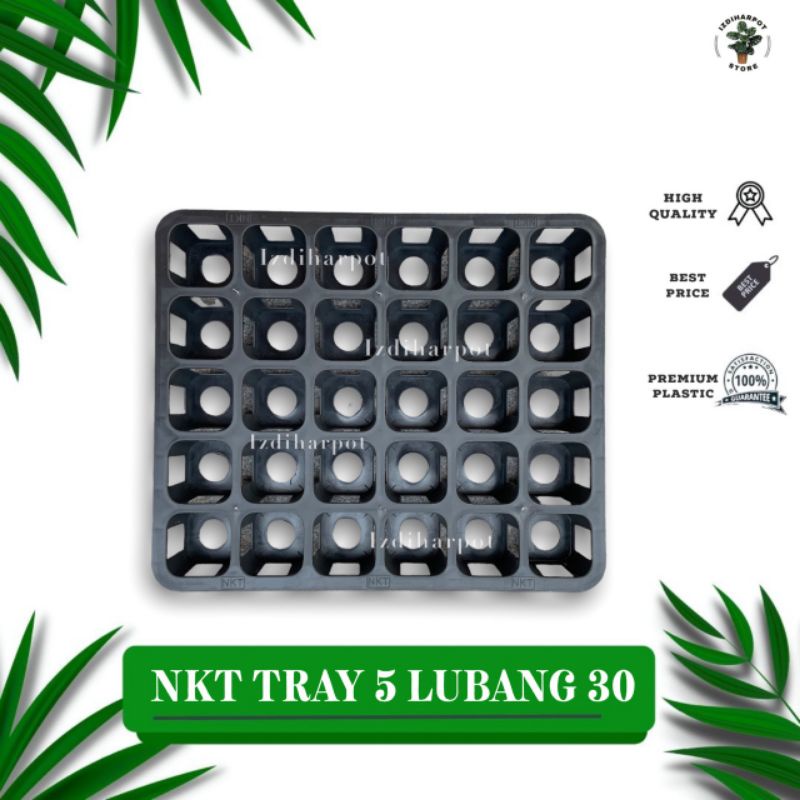 Tray pot nkt kotak 5cm lubang 30 (tanpa pot) | TRAY NKT 5CM LUBANG 30