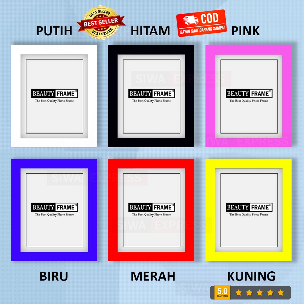 BINGKAI PHOTO FRAME MINIMALIS UKURAN 10R PIGURA MOTIF WARNA BERKUALITAS