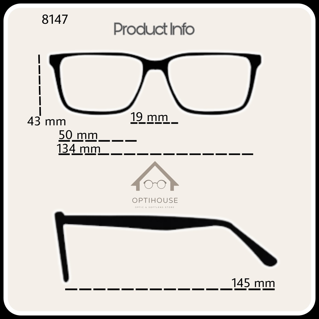 Frame Kacamata Oval Liene 8147