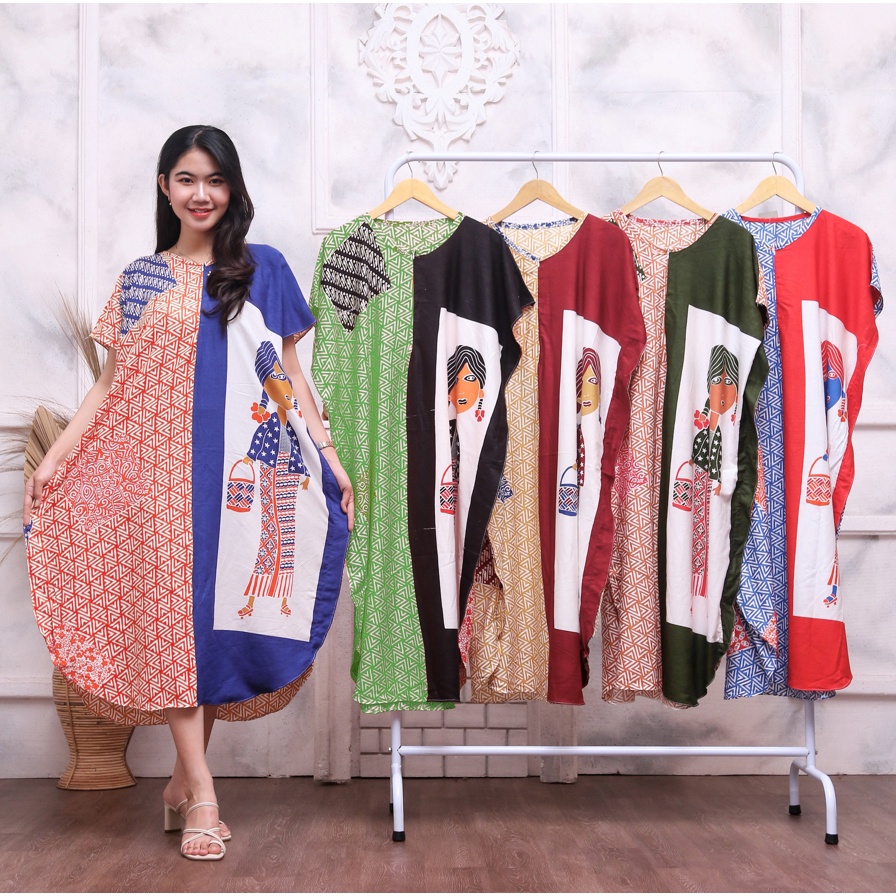 DASTER BU TEJO | DASTER JUMBO LD 130 | DASTER LOWO MOTIF MUDA ETNIK BUSUI | DASTER RAYON KEKINIAN MURAH GROSIR