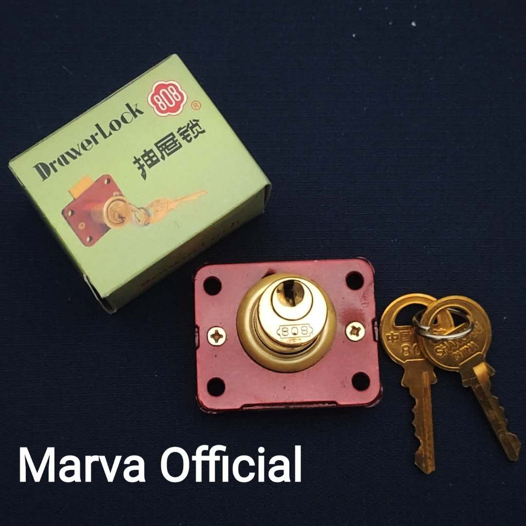 kuci laci 808 MERAH KUNINGAN ASLI diameter 16mm 16 mm drawer lock kunci laci loker lemari kepala kec