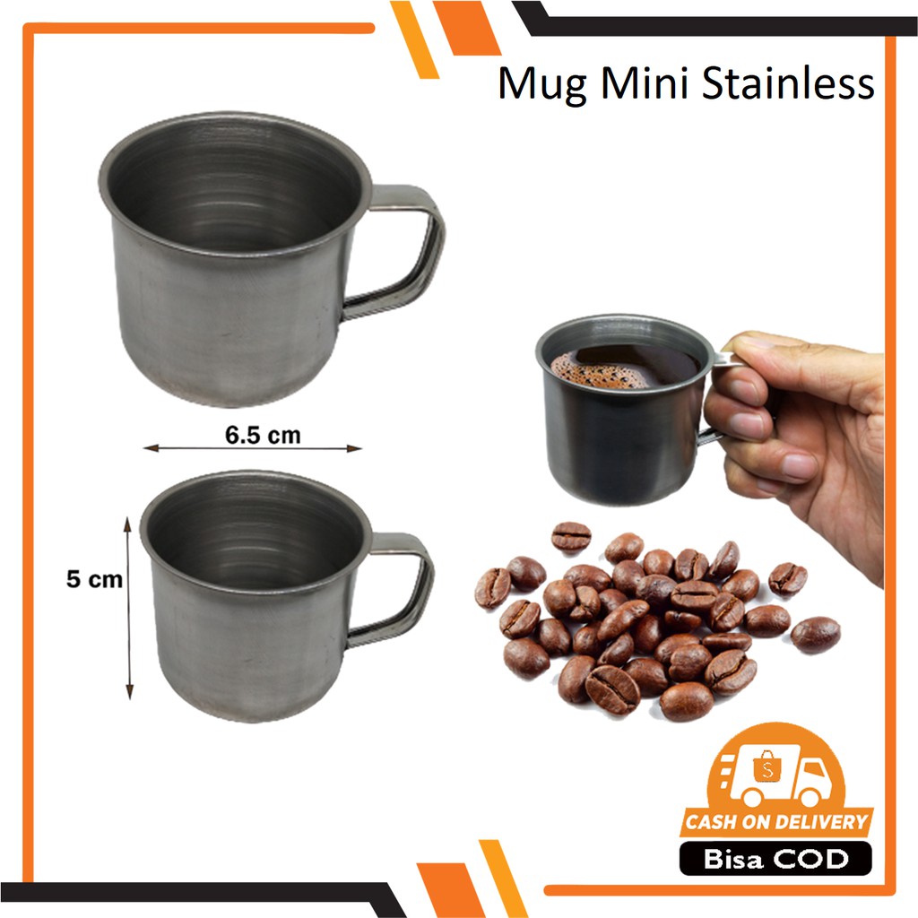 Mug Kopi Mini Stainless / Gelas Kopi Mini Stenlis / Mug Portable Outdoor Camping Travel