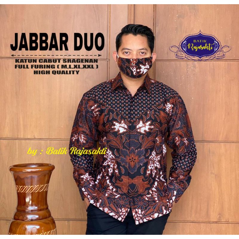 JABBAR DUO KEMEJA LENGAN PANJANG KATUN CABUT SRAGENAN