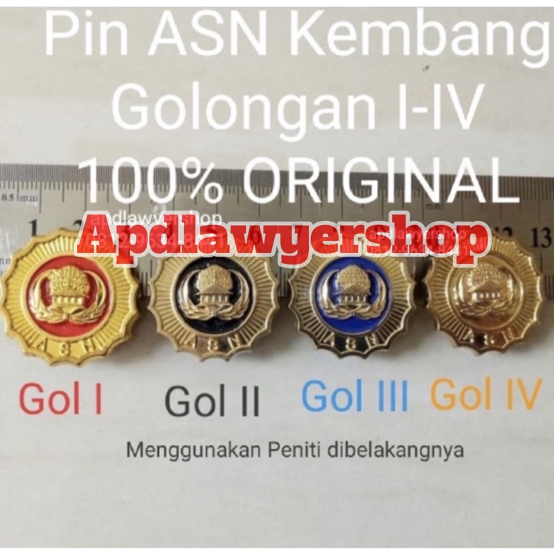 PIN ASN KEMBANG PIN ASN KORPRI KUNINGAN EMAS MENGKILAP PENITI PREMIUM