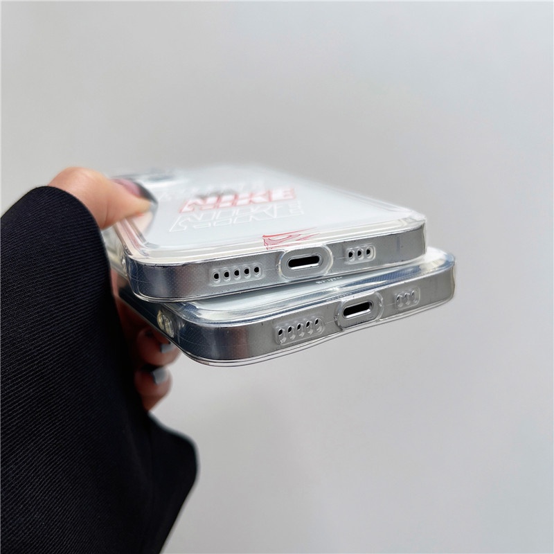 Soft Case Silikon TPU Transparan Motif Nama Terkenal Untuk iPhone 13Pro MAX 12Pro MAX 11Pro MAX 7 8 Plus X XS MAX XR