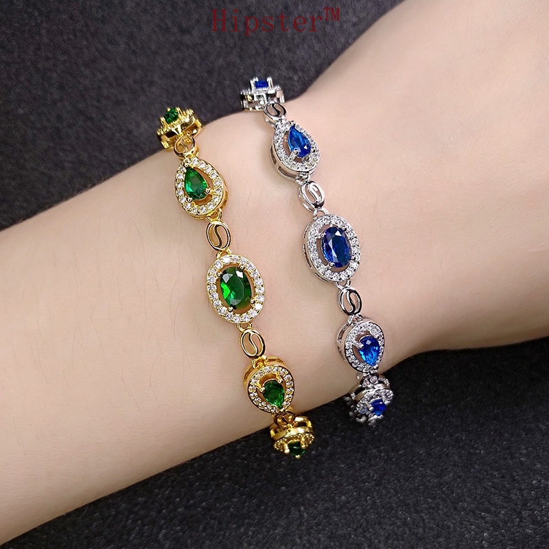 Affordable Luxury Fashion Hot White Gold Natural Sapphire Bracelet