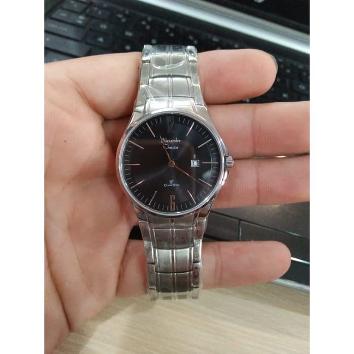 JAM TANGAN WANITA ALEXANDRE CHRISTIE AC 8507 SILVER BLACK ORIGINAL GARANSI RESMI 1 TAHUN