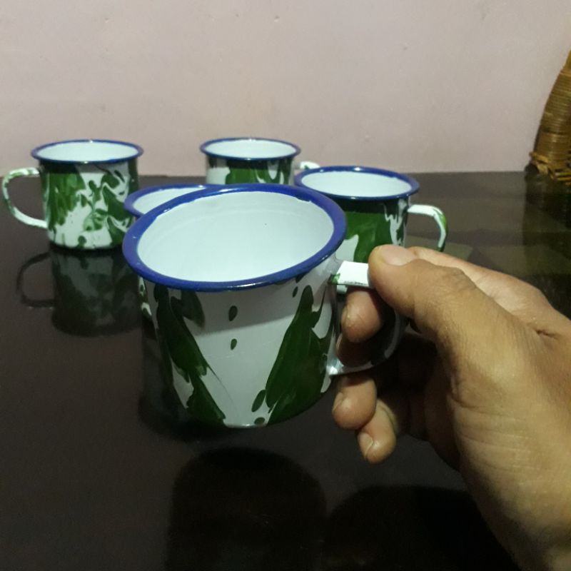 Mug Blurik Enamel / Cangkir Jadul Ukuran 7cm