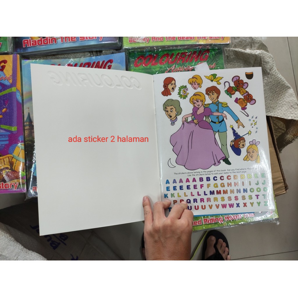

buku cerita mewarnai dan games sticker import