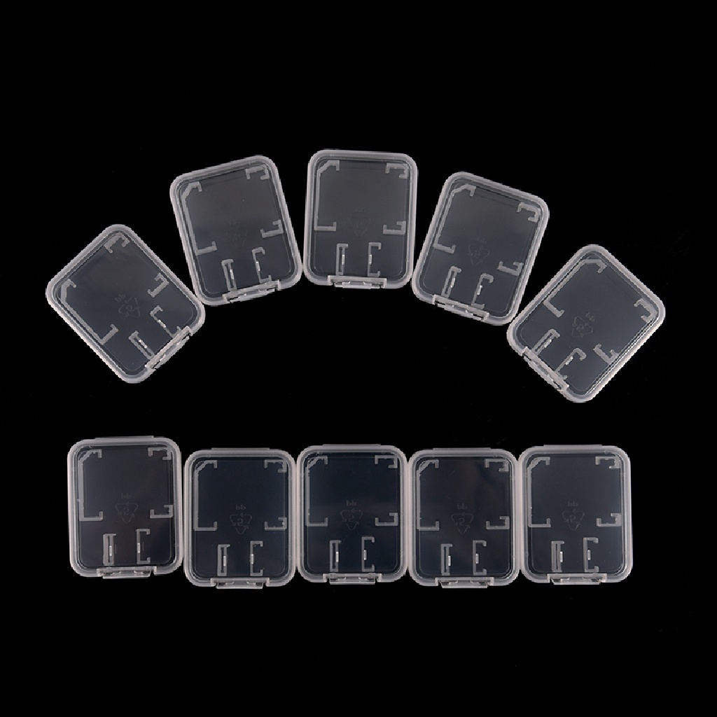 Yescool 10pcs TF MiC SDHC Micro SD memory card hard plastic box case white transparent .